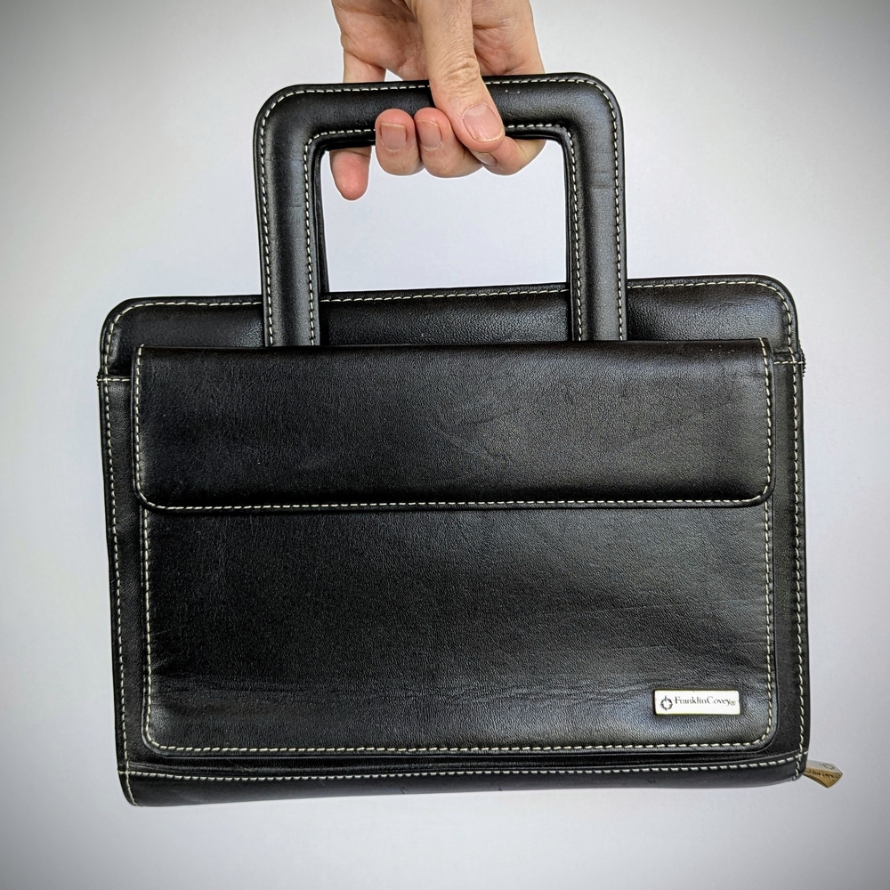 Franklin Covey Leather Portfolio Black